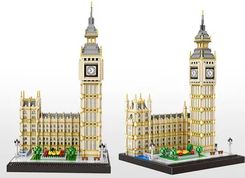 3600PCS Slávny architektonické série Londýnsky Big Ben zostaviť bloky Stavebné kamene, Tehly Kompatibilný všetky značky