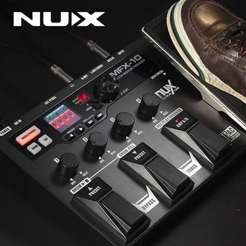 NUX MFX-10 Multi-Efekty Procesor Gitara Pedál, 55 Účinok typy, AUX-in, LCD Displej