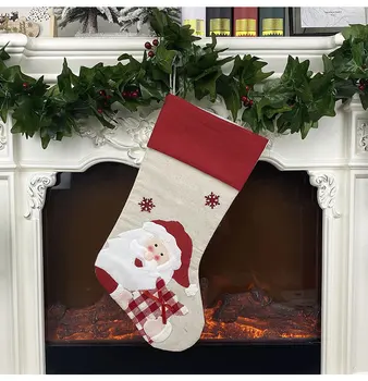 Veľká Vianočná Pančucha Greative Darčekové Tašky Santa Snehuliak Elk Ponožky Vianoce Prívesok šťastné a Veselé Vianoce, Výzdoba pre Home 2020 Noel Fav (obľúbené)