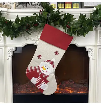Veľká Vianočná Pančucha Greative Darčekové Tašky Santa Snehuliak Elk Ponožky Vianoce Prívesok šťastné a Veselé Vianoce, Výzdoba pre Home 2020 Noel Fav (obľúbené)