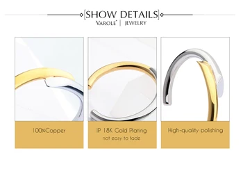 Úplne Nové Šperky Jednoduché Línie Dizajnu Náramok Zlatej Farby Náramok Náramky Pre Ženy Manžetový Manchette Bangles