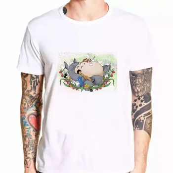 Lesných Duchov Môj Sused Totoro T Shirt Grafické Tlače Hayao Miyazaki Anime Tonari No Totoro Cartoon Homme Tee Tričko Streetwear