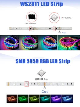 LED Pás Svetla DIY Farby WS2811 RGB 5050 LED Pásky Svetlo S Bluetooth Ovládanie a 12V Napájací zdroj Pre Izba