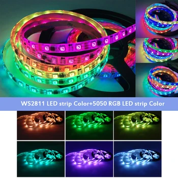 LED Pás Svetla DIY Farby WS2811 RGB 5050 LED Pásky Svetlo S Bluetooth Ovládanie a 12V Napájací zdroj Pre Izba