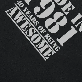 Nové Letné Bavlna, Dlhý Rukáv Nadrozmerné Zábavné Vyrobené V roku 1981 Limited Edition T Shirt Grafické Harajuku Hip Hop T-shirt Streetwear