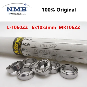 50pcs pôvodné NMB Minebea vysokej rýchlosti ložisko L-1060ZZ 6x10x3 mm MR106ZZ kvality ABEC-5 miniatúrne hlboké drážky guľkové ložiská 6*10*3