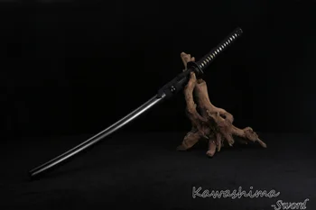Japonský Nihonto Napodobňované Damasku Zložené Ocele, Ručné Samuraj Meč Katana Full Tang Ostrosť Dodávky Drevených Čierny Plášť