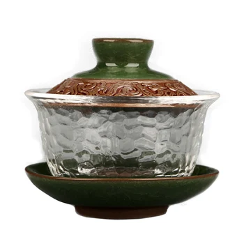 Vysoko kvalitné Sklo keramické gai wan čaj nastaviť,porcelán hrniec nastaviť pre cestovanie Krásne a jednoduché kanvica Číne Čaj Sady Dehua gaiwan