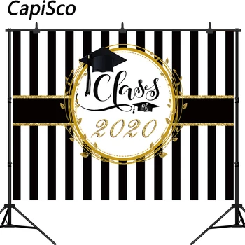 Capisco Triedy 2020 Fotografie Pozadia Čierne biele pruhy Štúdia Party Foto Pozadie Grad Prom Dekorácie