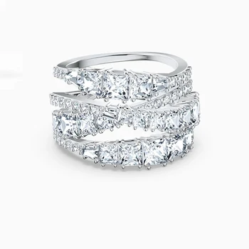 2021 módne šperky vysokej kvality SWA nový štýl, očarujúce twisted geometrie lady nádherné krúžok