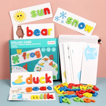 Dieťa Montessori Drevené Hračky List Napísať Slovo Hry, Jigsaw Puzzle Abeceda Začiatku Vzdelávania, Vzdelávacie Hračky pre Škôlky Chlapec Dievča