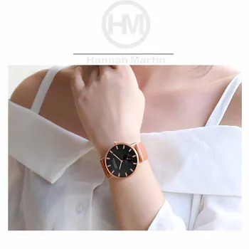 Hannah Martin Náramkové hodinky Ženy Módneho priemyslu Ženy, Luxusné Hodinky Značky Quartz Hodiny, Darčeky pre Ženy Dámske Hodinky Reloj Mujer
