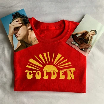 2020 Harry Styles T-Shirt Jemné Linky Zlaté Graphic Tee Vintage 70 Shirt Dievčatá Tumblr Tričko Ženy Bežné Topy Darček Pre Fanúšikov
