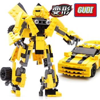 Transformácia Serie Stavebné Bloky Nastaviť Robot Auto Truck Model Deformácie Gudi Hračky pre chlapca darček