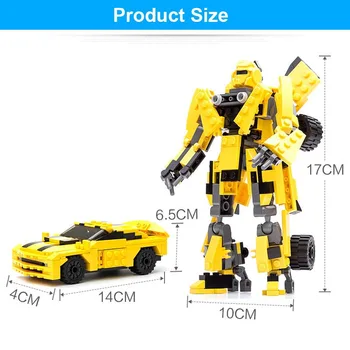 Transformácia Serie Stavebné Bloky Nastaviť Robot Auto Truck Model Deformácie Gudi Hračky pre chlapca darček