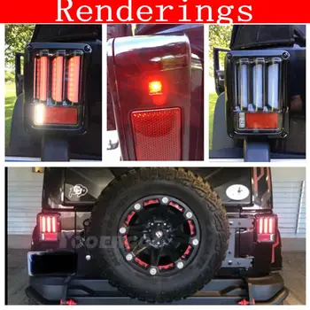 Dvojica LED zadné svetlo Zadné zadný Nárazník Svetlo Parkovanie Späť do Zadnej Brzdy zadné Svetlo Lampy 2007~2016 Pre Jeep Wrangler JK