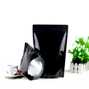 100KS/Veľa 20*30+5cm čierny Zips Hliníkovej Fólie Uzatvárateľnom Ventil Package Vrecia s potravinami Káva, Orechy, Prášok Pack Tašky