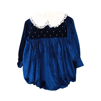 Dievča Zamatové Šaty Na Jeseň 2020 Deti Princezná Vintage Elegantné Šaty, Baby, Dievčatá Remienky Dieťa Narodeniny, Krst Party Oblečenie