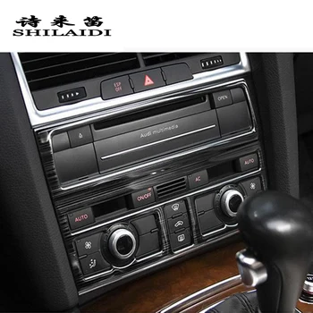 Auto Tvarovanie Pásu Klimatizácia CD Panel Dekoratívny Kryt Sitckers Výbava Pre Audi Q7 nehrdzavejúcej ocele Auto interiérové Doplnky