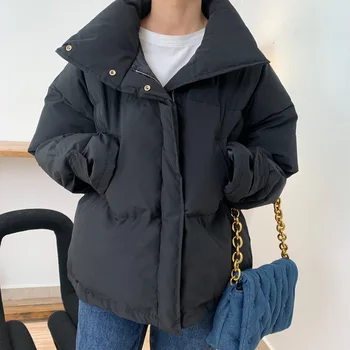 Juzhi 2020 zimné bundy dámske krátke stand-up golier kórejský kabát voľné elegantné chlieb kabát 5 farieb 9980