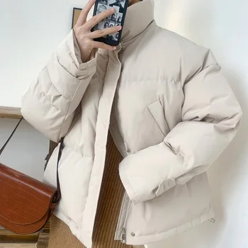 Juzhi 2020 zimné bundy dámske krátke stand-up golier kórejský kabát voľné elegantné chlieb kabát 5 farieb 9980