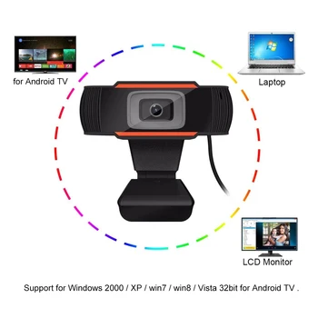 30 Stupňov Otočná 2.0, HD webová Kamera 1080p USB foto-Video Web Kamera s Mikrofónom Pre PC Výpočet
