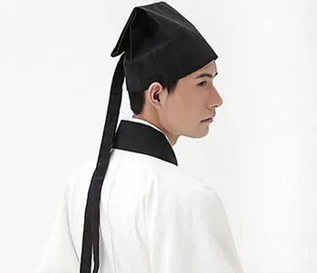 Hanfu Klobúk Mužov Čínskej Tradičnej Staroveký Učenec Učiteľ Black Hat Headdress Male Vintage Confucian Uterák Cosplay Klobúk Pre Mužov