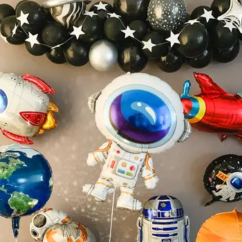 50pcs Cartoon Astronaut Balóny v Pohode Skúmanie Priestoru Hliníkovej Fólie Loptu Pre Dieťa Sprcha Narodeninovej Party Dekorácie Deti Balón