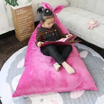 Detské králik vak na spanie, čítanie lenivý, pohodlný gauč plyšové handričkou detské hračky taška skriňa organizátor skladovanie