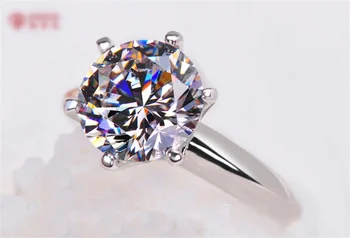 95% OFF! S Certifikát Solitaire Krúžok 2.0 ct Zirconia Diamantový Prsteň Pôvodné 925 Sterling Silver Ring Svadobné Šperky pre Ženy