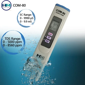 HM COM-80 Digitálny TDS Meter ES Tester 3 v 1 TDS Temp ES Testery Vody Monitorovanie Kvality Vody Čistota Opatrenie na Bazén 20% zľava