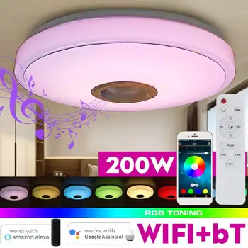 200W WiFi Moderné RGB LED Stropné svietidlo Domov Osvetlenie APLIKÁCIU bluetooth Hudby Svetlo Spálňa Smart Stropné Svietidlo S Diaľkovým ovládaním