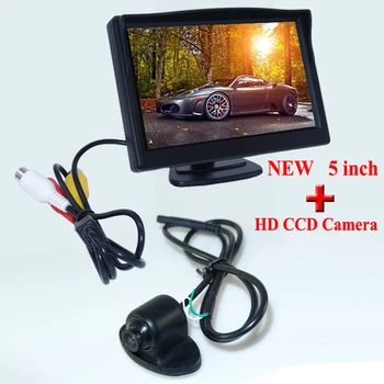Doprava zadarmo 5 palca TFT LCD Farebný Auto Spätné Sledovať Video Vstup + Auto Reverse parkovacia Kamera Podpora