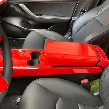 ABS Červené centrum, kontrolné pásky Pre Tesla model 3 Ochrana Strane Okraji Auto souped Príslušenstvo