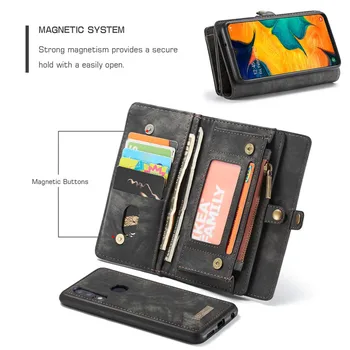 Luxusné Kožené Magnetické Peňaženky Obal Pre Samsung A20 A30 A40 A50 A70 Peňaženky Flip Book Obal Pre Samsung Galaxy A20 Peňaženky Prípade