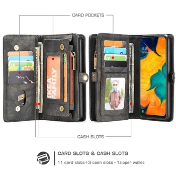 Luxusné Kožené Magnetické Peňaženky Obal Pre Samsung A20 A30 A40 A50 A70 Peňaženky Flip Book Obal Pre Samsung Galaxy A20 Peňaženky Prípade