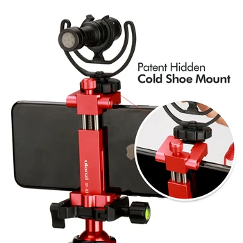 Ulanzi ST-03 Kovový Tripod Mount Adapter pre iPhone X 8 plus Samsung, Cold Shoe mount Support Jazdil Mikrofón/led video svetlo
