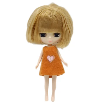 10 CM výška mini bábika krátke bob vlasy normálne telo