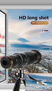 38X Zoom Teleobjektív Objektív HD Monokulárne Ďalekohľad Telefón Objektív pre IPhone 11 Xs Max XR Samsung Android Smartphone Mobilné