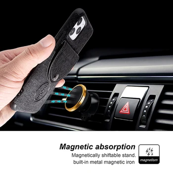 Auto Magetic Plátno Peňaženky puzdro Pre iPhone 11 Pro Max X 6 6 7 8 Plus Drevo Vzor Kožený obal Pre iPhone XR XS Max Telefón Prípade
