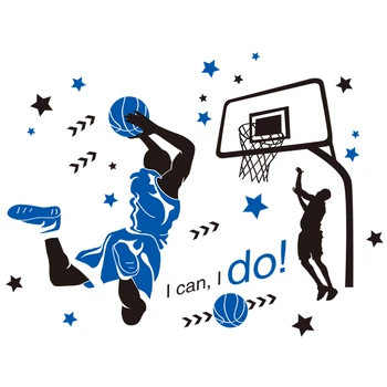 [shijuekongjian] Basketbalového Hráča Samolepky na Stenu Kreatívne HOBBY Šport Štýl Stenu pre Deti Detská Izba Spálňa Dekorácie