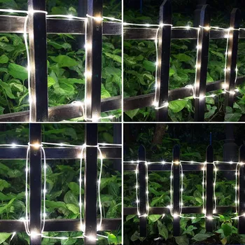 Vonkajšie Nepremokavé Lano Svetlá 10M Trubky Medené Drôty LED Víla Svetlo pre Záhrada, Terasa, Vianočný Večierok Dekoroch 8 Režimov String Svetlo