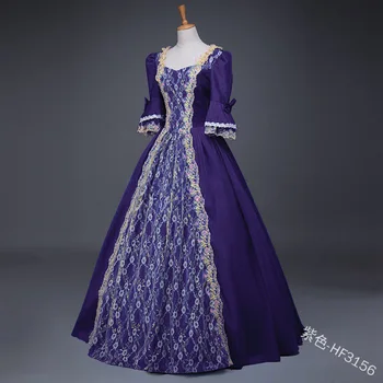 Vintage palác princezná sladké lolita šaty námestie golier, čipka bowknot vysoký pás dlhé viktoriánskej šaty kawaii dievča gothic lolita