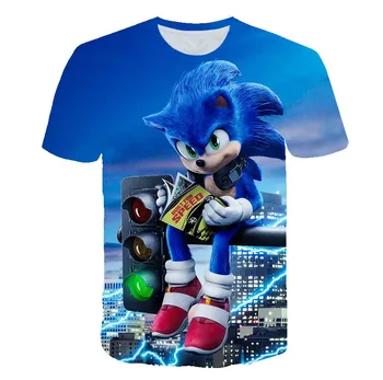 Sonic the Hedgehog 2020 Chlapci Tričko Fashion Tlač Deti T Tričko Pre Chlapca, sonic Krátky Rukáv T Shirt Dieťa Dievčatá detské Oblečenie