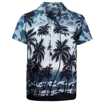2020 Módne Mužov Krátky Rukáv Havajská Košeľa je rýchloschnúca Plus Veľkosť Ázijské Veľkosť M-3XL Príležitostné Letné Kvetinové Pláži Košele Pre Mužov#40
