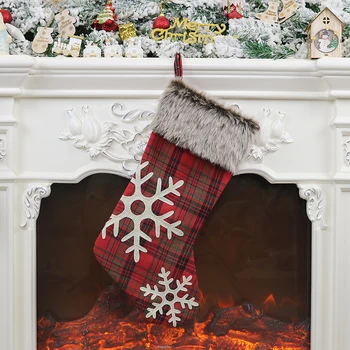 Vianočný Darček Ponožky Plyšové Vianočná Pančucha S Závesné Lano Pre Vianočný Strom Ornament Vianočné Ozdoby