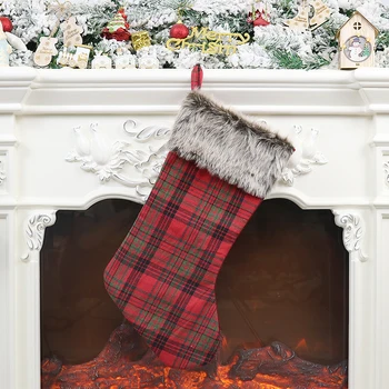 Vianočný Darček Ponožky Plyšové Vianočná Pančucha S Závesné Lano Pre Vianočný Strom Ornament Vianočné Ozdoby