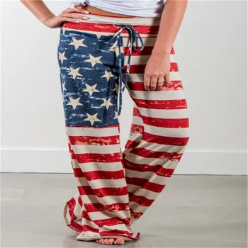 Vlajku Usa Amerike Komfort, Eleganciu Dámske Oblečenie Nohavice Širokú Nohu, Nohavice Patria Dámske Sexy Žena Obličkového Nohavice Dovolenku