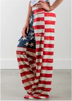Vlajku Usa Amerike Komfort, Eleganciu Dámske Oblečenie Nohavice Širokú Nohu, Nohavice Patria Dámske Sexy Žena Obličkového Nohavice Dovolenku
