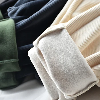 Bežné cashmere nohavice plus cashmere hárem nohavice jesenné a zimné dámske jednofarebné šnúrkou beží súpravy teplá